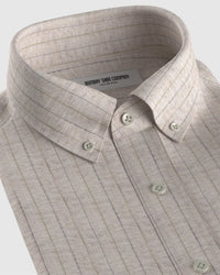 100% Linen Striped Shirt - Grey