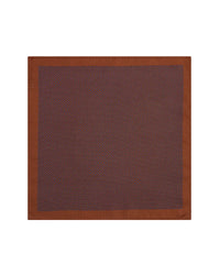 100% Silk Micro-Printed Pocket Square - Brown & Blue