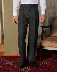 Torino Structured Relaxed Neapolitan Pants - Grey
