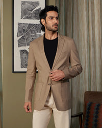 The Mayfield Dobby Suit Blazer - Dark Sand