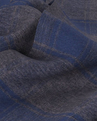 Japanese Flannel Checked Shirt - Navy & Grey