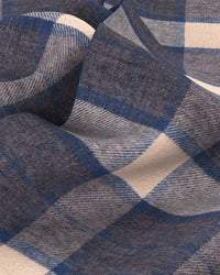 Japanese Flannel Checked Shirt - Grey & Blue