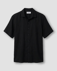 Black Half-Sleeve Soft Washed Shirt