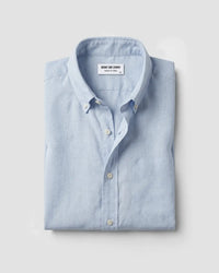 Light Blue Blended Linen Soft Washed Shirt