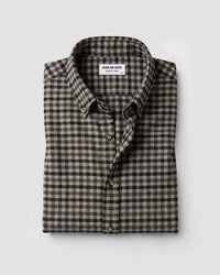 Black & Grey Brushed Herringbone Checked Shirt