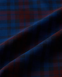 Japanese Cotton Checked Shirt - Navy & Red