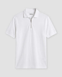Signature Zipper Polo - White