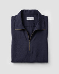 Solstice High-Neck Zipper Shirt - Black