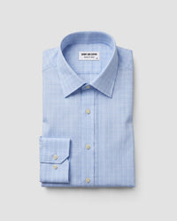 Light Blue Cotton Lyocell Checked Shirt