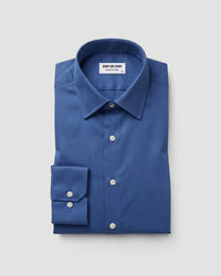 Blue Wrinkle-Free Bamboo Blend Satin Shirt