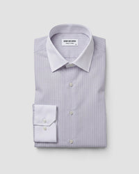 Grey Banker Striped Shirt