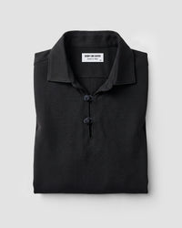 Riviera Cotton Linen Popover Shirt - Black