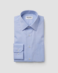 Blue Cotton Herringbone Shirt