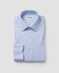 Light Blue Cotton Micro-Dobby Shirt