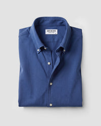 Blue Stretch Knit Cooper Collar Shirt