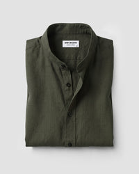Olive Cotton Linen Bandhgala Shirt