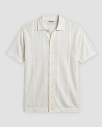 Ecru Jacquard Flat Knit Shirt