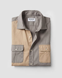 Beige Cut & Sew Twill Shirt