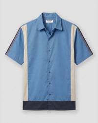 Steel Blue Half-Sleeve Cut & Sew Shirt
