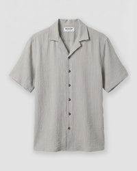 Grey Half-Sleeve Rayon Dobby Shirt
