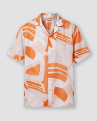 Orange Abstract Printed Shirt