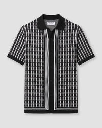 Black Checked Flat Knit Shirt