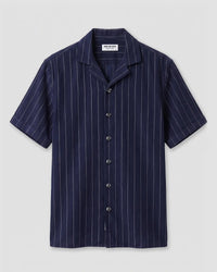 Navy Corduroy Striped Shirt