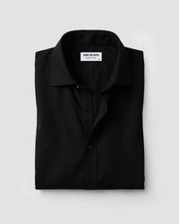 Black Distressed Cotton Twill Shirt