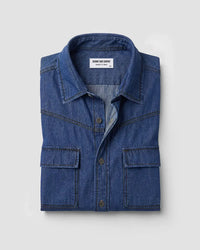 Dark Blue Cotton Denim Shirt