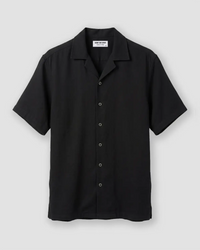 Black Washed 100% Linen Twill Shirt