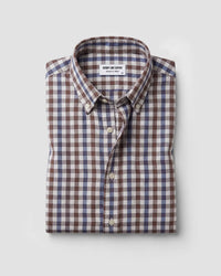 Brown & White Herringbone Checked Shirt