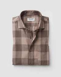 Khaki Twill Checked Shirt