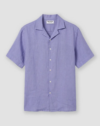 Blue Washed 100% Linen Twill Shirt
