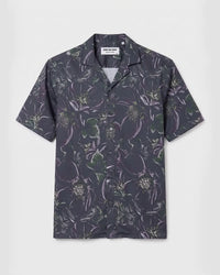 Purple & White Floral Printed Shirt