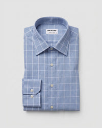 Blue & White Twill Checked Shirt