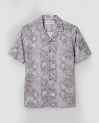 White & Grey Blurry Printed Shirt