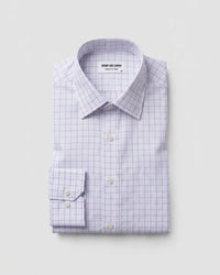 Giza Cotton Light Blue & White Twill Checked Shirt
