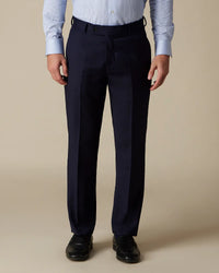 Veritas Merino Wool Micro Checked Dress Pants - Blue & Black