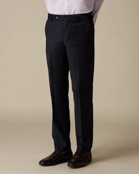 Veritas Merino Wool Checked Dress Pants - Dark Grey