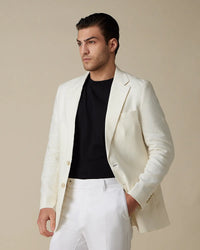 The Belluno 100% Linen Suit Blazer - Ecru