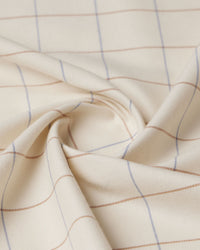 Cotton Brushed Twill Checked Shirt - Beige