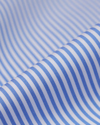 2-Ply Cotton Striped Shirt - Light Blue