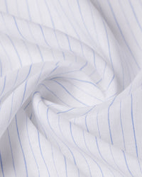 100% Linen Striped Shirt - Light Blue