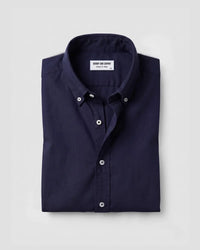 Navy Peached Twill Washed Shirt
