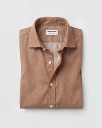 Brown Textured Twill Shirt