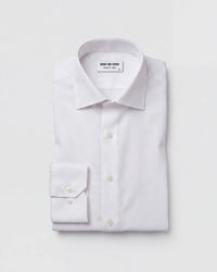 Luthai White Cotton Textured Dobby Shirt