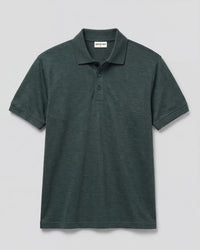 100% Merino Wool Polo - Dark Green