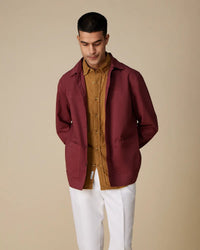 Ridgeway Overdyed Twill Shacket - Maroon