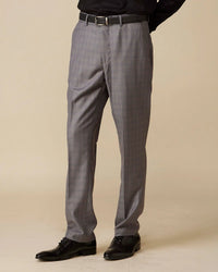 Westcott Checked Mid-Rise Dress Pants - Grey