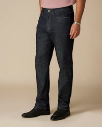 Japanese Mid-Rise Stretch Jeans - Dark Blue